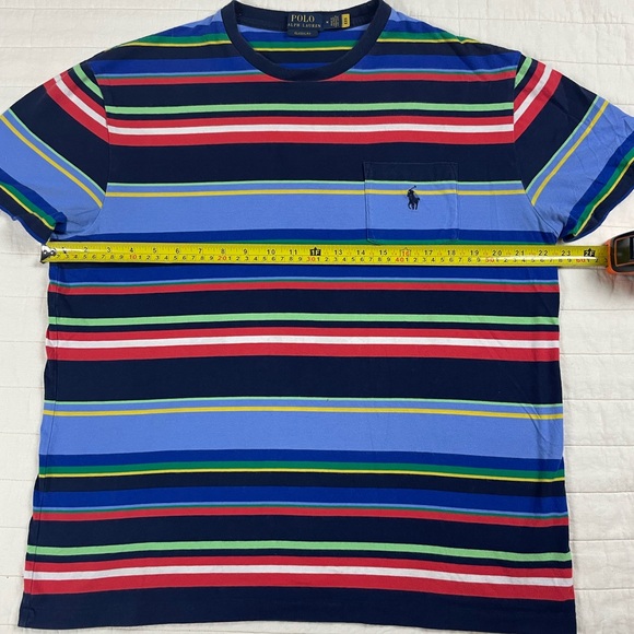 Polo Ralph Lauren Multicolor Striped Pocket Tee Medium - Picture 4 of 7